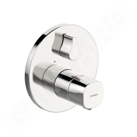 Hansa Living - Mitigeur thermostatique de baignoire encastré, avec inverseur pour 2 sorties, chrome 81149552