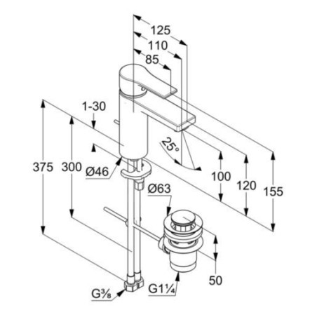 Kludi Zenta SL - Mitigeur de lavabo avec vidage, chrome 482900565