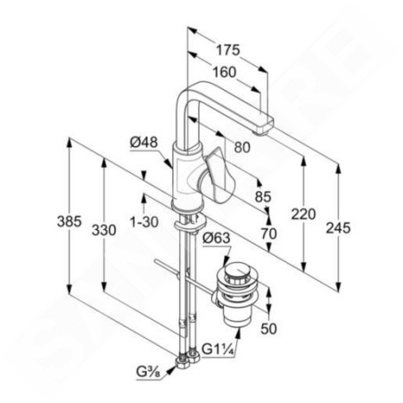 Kludi Zenta SL - Mitigeur de lavabo avec vidage, chrome 480270565