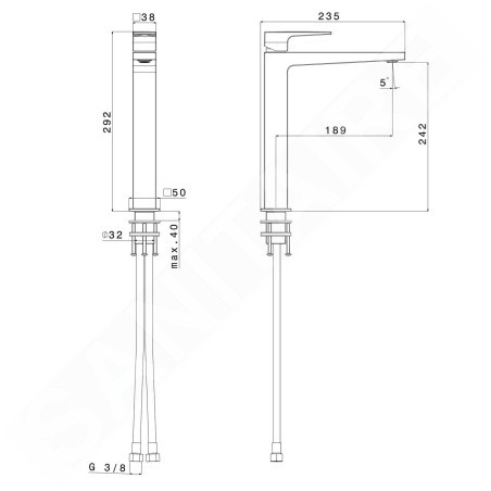 Sapho Dimy - Mitigeur de lavabo, noir mat DM006BL