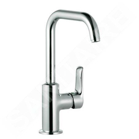 Kludi Pure&Solid - Robinet de lavabo avec vidage et bec orientable, chrome 340250575