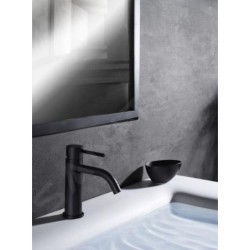Paffoni Light - Mitigeur de lavabo avec garniture de vidage, noir mat LIG075NO
