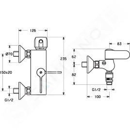 Hansa Tempra - Mitigeur de douche thermostatique, chrome 08240282