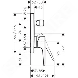 Hansgrohe Metropol - Mitigeur de baignoire encastré avec clapet anti-retour, blanc mat 32546700