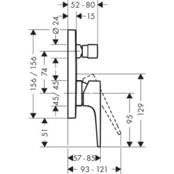 Hansgrohe Metropol - Mitigeur de baignoire encastré avec clapet anti-retour, noir mat 32546670