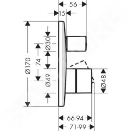 Axor Uno - Mitigeur de baignoire encastré, nickel brossé 45407820