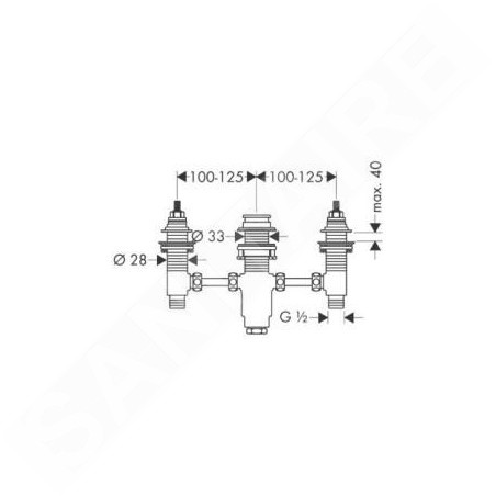 Hansgrohe Corps d’encastrement - Corps de base de mitigeur de baignoire à trois trous  pour le bord de baignoire 13233180