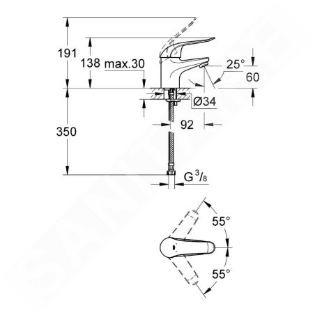 Grohe Euroeco Special - Mitigeur de lavabo à levier, chrome 32762000
