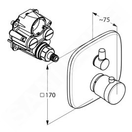Kludi Amba - Mitigeur thermostatique de baignoire encastré, chrome 538300575