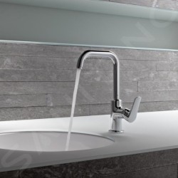 Kludi Objekta - Mitigeur de lavabo avec bec pivotant, chrome 320230575