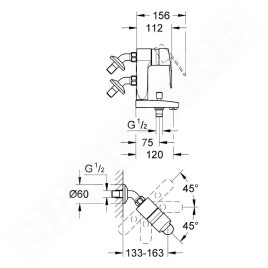 Grohe Eurostyle Cosmopolitan - Mitigeur de baignoire à levier Vertica, chrome 23302000
