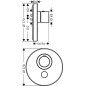 Axor ShowerSelect - Set de finition pour mitigeur thermostatique encastré haut débit avec 1 sortie, chrome 36726000