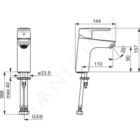 Hansa Polo - Mitigeur de lavabo XL, chrome 51522293