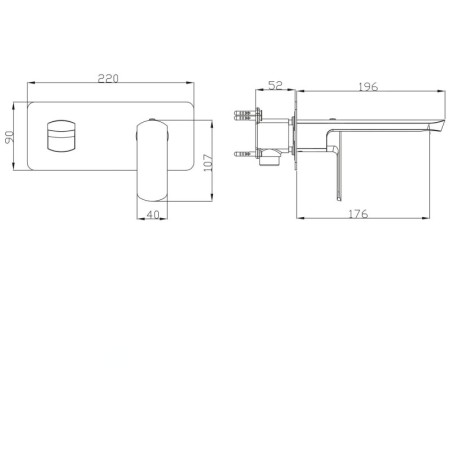 Sapho Mixona - Mitigeur de lavabo encastré, avec corps d’encastrement, chrome MG008