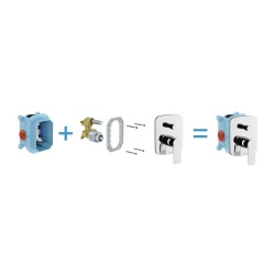 Ravak Classic - Mitigeur de baignoire CL 065.00 encastré, pour R-box, chrome X070088