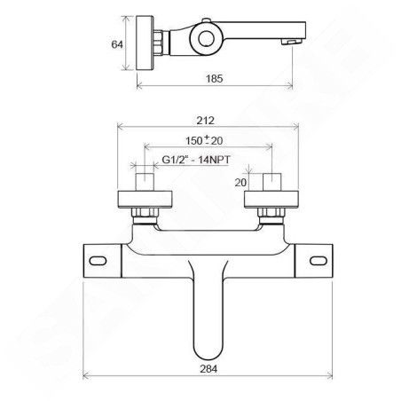 Ravak Termo - Mitigeur thermostatique de baignoire, chrome X070097