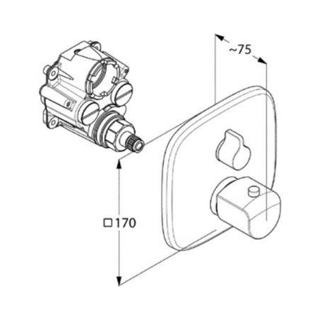 Kludi Ameo - Mitigeur thermostatique de baignoire encastré, chrome 418300575