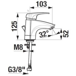 Jika Deep - Mitigeur de lavabo, chrome H3111U10041101