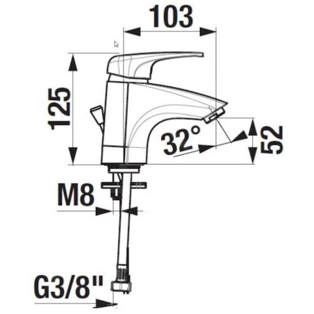 Jika Deep - Mitigeur de lavabo, chrome H3111U10041101