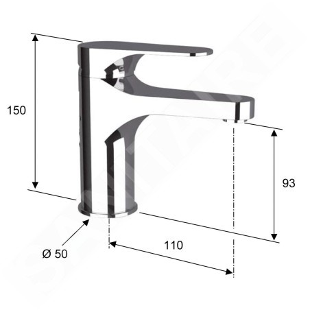 Sapho Corneli - Mitigeur de lavabo, chrome CE02E