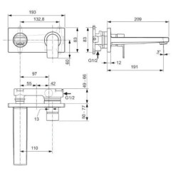 Ideal Standard Edge - Mitigeur de lavabo encastré, chrome A7116AA