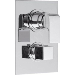 Sapho Dimy - Mitigeur thermostatique encastré de douche, avec corps d'encastrement, 3 sorties, chrome DM393