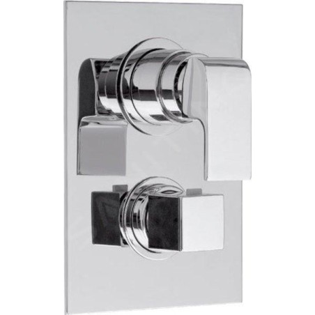 Sapho Dimy - Mitigeur thermostatique encastré de douche, avec corps d'encastrement, 3 sorties, chrome DM393