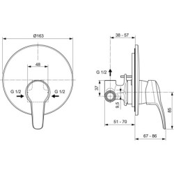 Ideal Standard Oglio - Mitigeur de douche encastré, chrome A7162AA