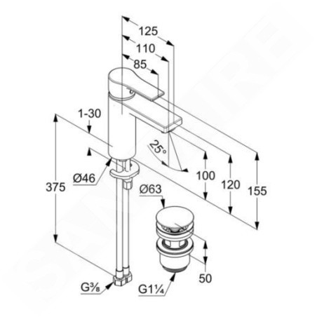 Kludi Zenta SL - Mitigeur de lavabo avec garniture de vidage Push-Open, chrome 482980565