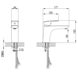 Sapho Timea - Mitigeur de lavabo, chrome JV002