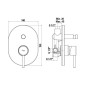 Jika Mio Style - Mitigeur encastré avec 2 sorties, avec corps d’encastrement, chrome H3212F60040001