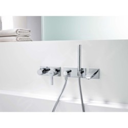 Hansa Ligna - Mitigeur de baignoire encastré, avec inverseur pour 2 sorties, chrome 44559583