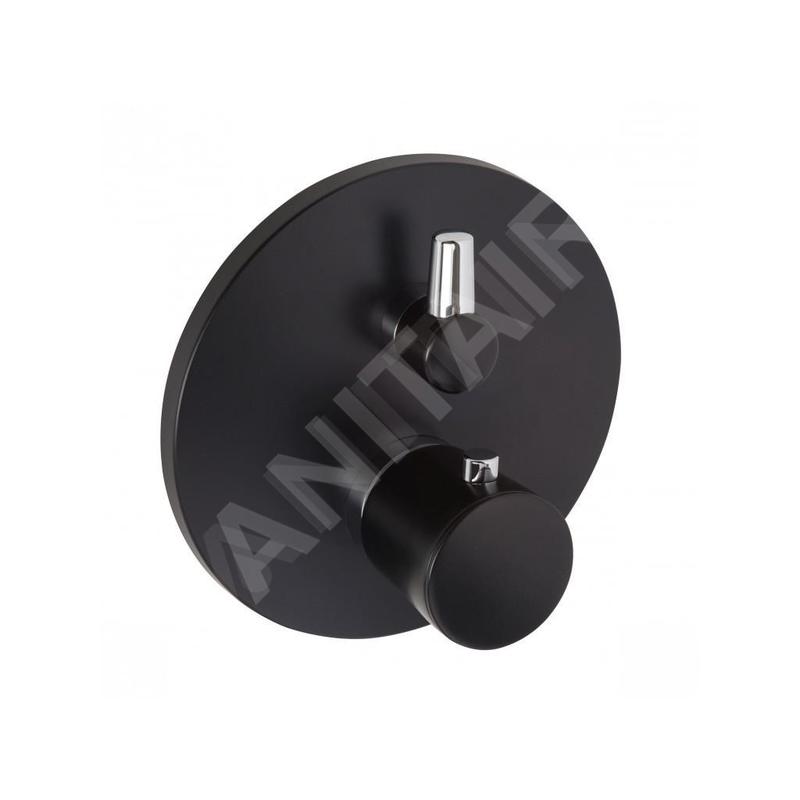 Kludi Balance - Mitigeur thermostatique encastré pour 2 sorties, noir mat/chrome 528308775 Kludi Balance - Mitigeur thermostatique encastré pour 2 sorties, noir mat/chrome 528308775