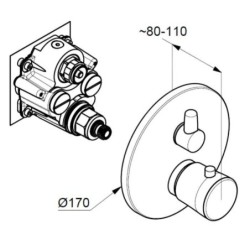 Kludi Balance - Mitigeur thermostatique encastré pour 2 sorties, noir mat/chrome 528308775
