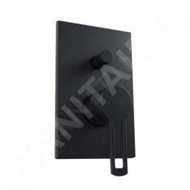 Paffoni Ringo - Robinetterie de douche encastrée avec corps d’encastrement et inverseur, 2 sorties, noir mat RIN015NO/M