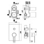 Paffoni Ringo - Robinetterie de douche encastrée avec corps d’encastrement et inverseur, 2 sorties, noir mat RIN015NO/M
