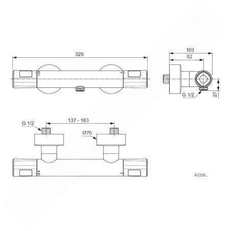 Ideal Standard CeraTherm - Mitigeur thermostatique de douche, chrome A7229AA
