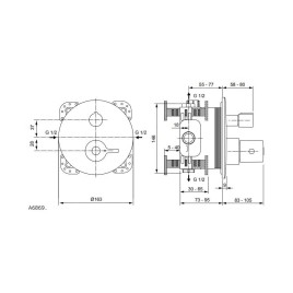 Ideal Standard Ceraplus II - Mitigeur thermostatique de baignoire encastré, chrome A6869AA