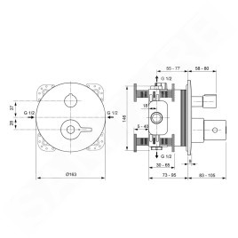 Ideal Standard Ceraplus II - Mitigeur thermostatique encastré de douche, chrome A6868AA