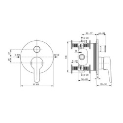 Ideal Standard Ceraplus II - Robinetterie de baignoire encastrée, chrome A6866AA