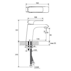 Ravak Flat - Mitigeur de lavabo FL 014.00, chrome X070118