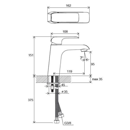 Ravak Flat - Mitigeur de lavabo FL 014.00, chrome X070118