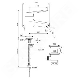 Ideal Standard Ceraplus II - Mitigeur de lavabo avec vidage, chrome BC091AA