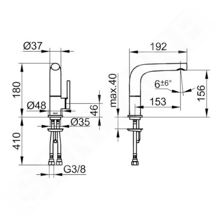 Keuco Edition 400 - Robinet de lavabo avec bec pivotant, chrome noir 51505130100