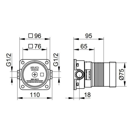 Keuco Accessoires - Corps d'encastrement avec thermostat DN15 59554000170