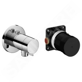 Keuco IXMO - Mitigeur thermostatique de douche SOLO encastré avec corps d'encastrement, chrome 59554010021