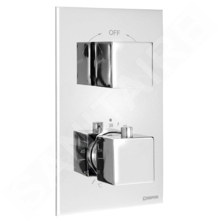 Sapho Latus - Mitigeur thermostatique de douche encastré, 2 sorties, chrome 1102-62