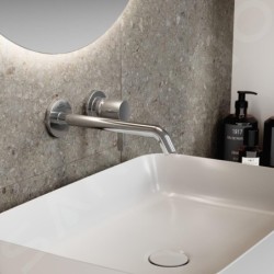 Ideal Standard Joy - Mitigeur de lavabo encastré, bec 225 mm, 2 trous, Magnetic Grey A7379A5