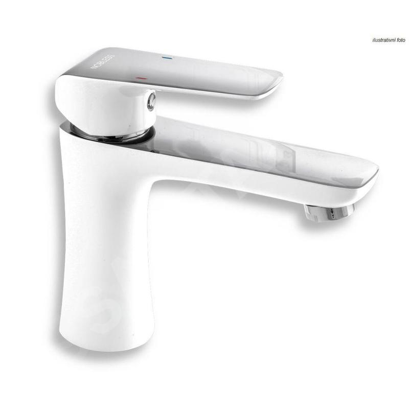 Novaservis Nobless Tina - Mitigeur de lavabo avec vidage, blanc/chrome 38003,1 Novaservis Nobless Tina - Mitigeur de lavabo avec vidage, blanc/chrome 38003,1