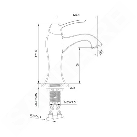 Sapho Dreamart - Mitigeur de lavabo, chrome DA002
